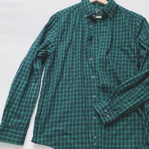 Green & Navy Blue Checkered Flannel
